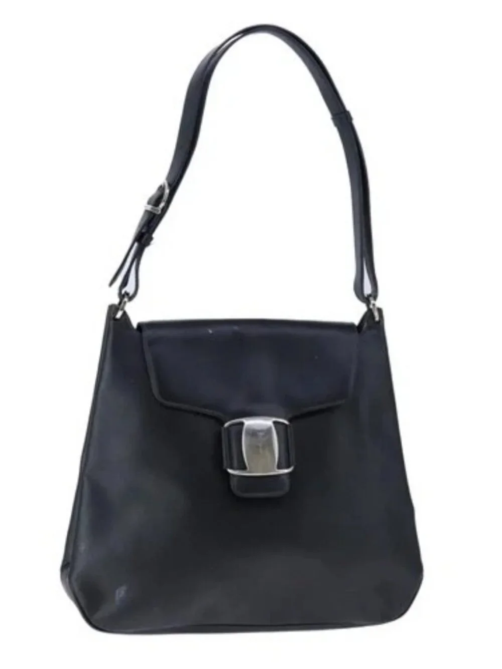 Salvatore Ferragamo Shoulder Bag Patent leather Black Auth bs21286